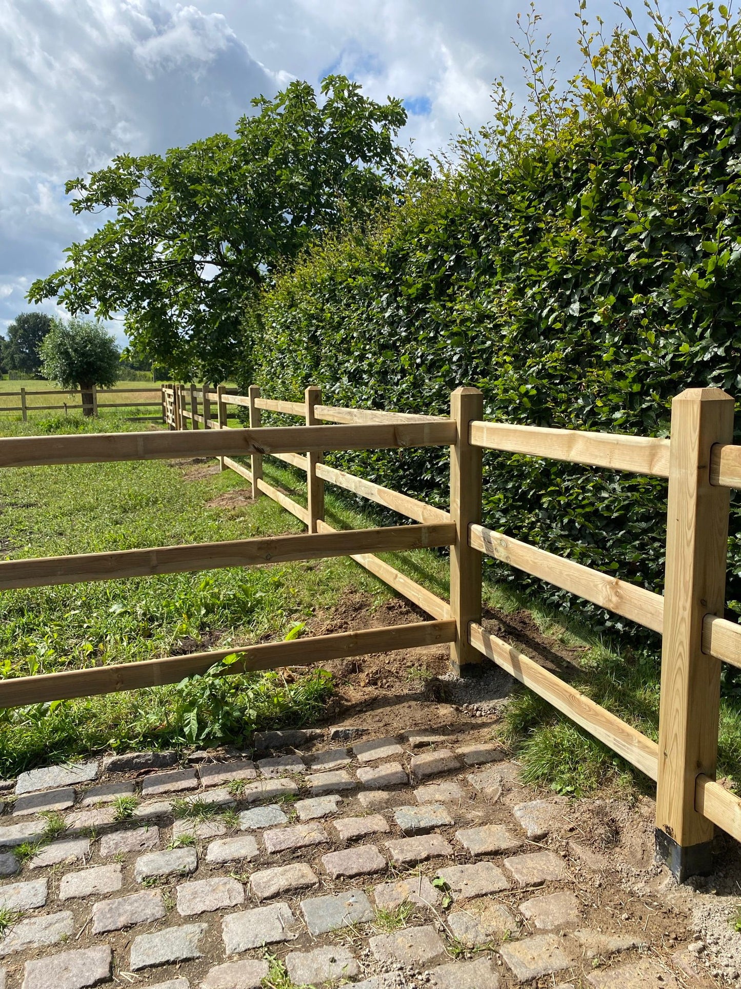 houten paardenomheining kopen - houtstock - meise - 3 liggers - houthandel -