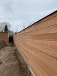 Moderne tuinafsluiting Thermowood Ayous