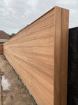 Moderne tuinafsluiting Thermowood Ayous