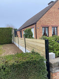 Grenenhout tuinafsluiting Tand & Groef