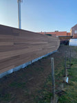 Moderne tuinafsluiting Thermowood Ayous