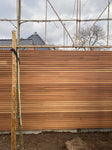 Moderne tuinafsluiting Thermowood Ayous