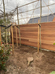 Moderne tuinafsluiting Thermowood Ayous